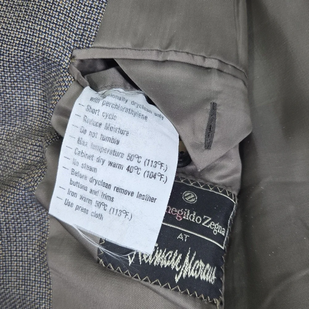 Vtg Ermenegildo‎ Zegna Neiman Marcus Blazer Jacket Cashmere 50L Blue Gold Gray